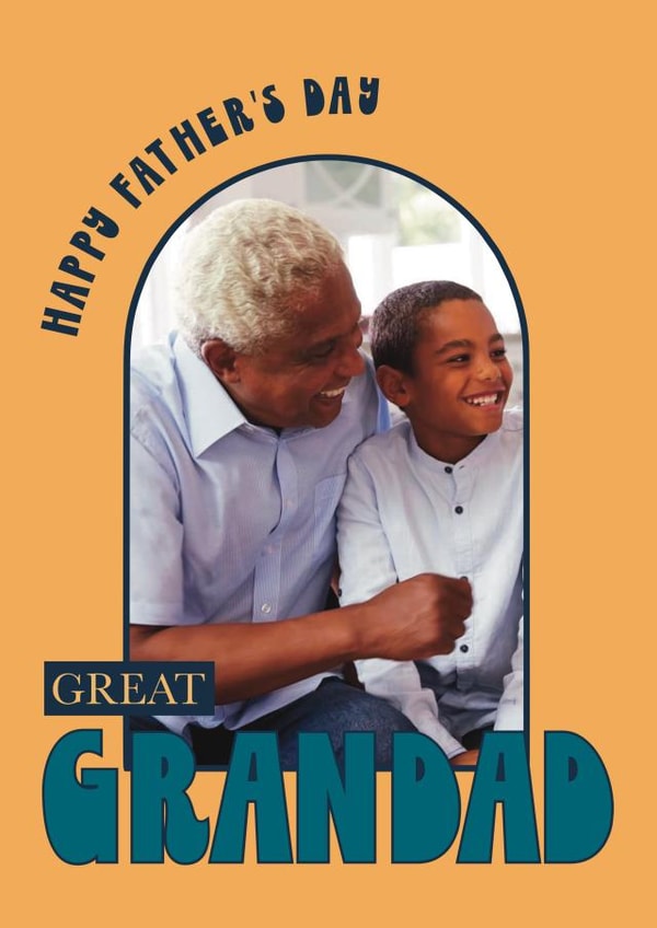 Retro Fathers Day Photo Card - For Great Grandad created by Choo Choo 
