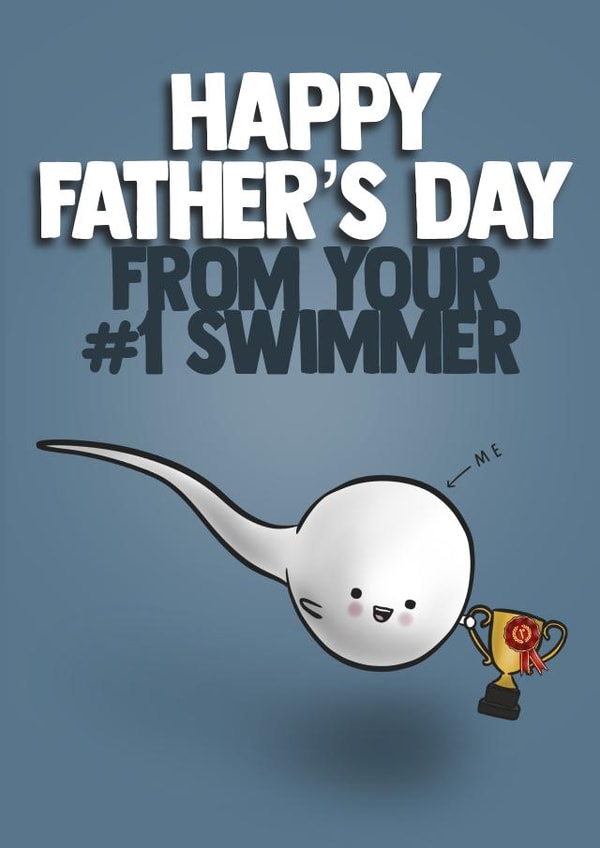 Cheeky Father’s Day Card - Number One Swimmer created by I Draw Stuff