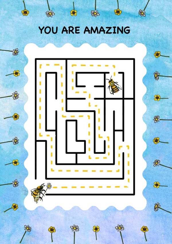 Playful maze card for a special person created by Craft Imprint