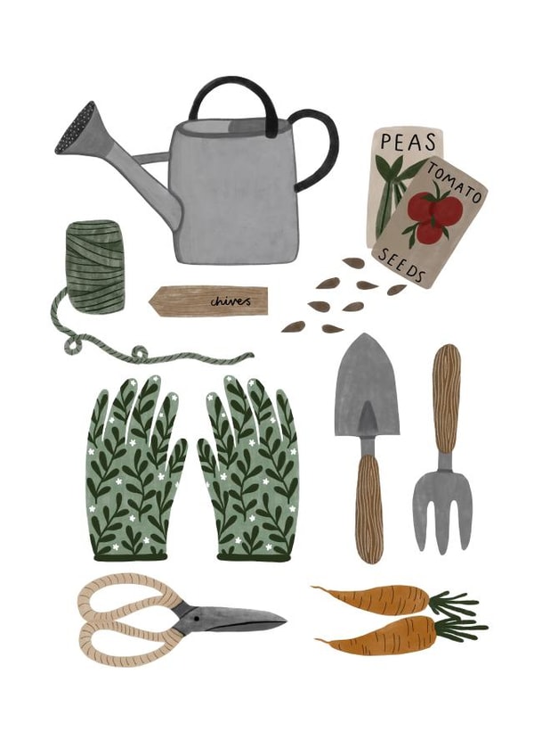 Pretty Gardening Card - for Any Occasion - Blank Card for Gardeners created by HeatherLucyJ