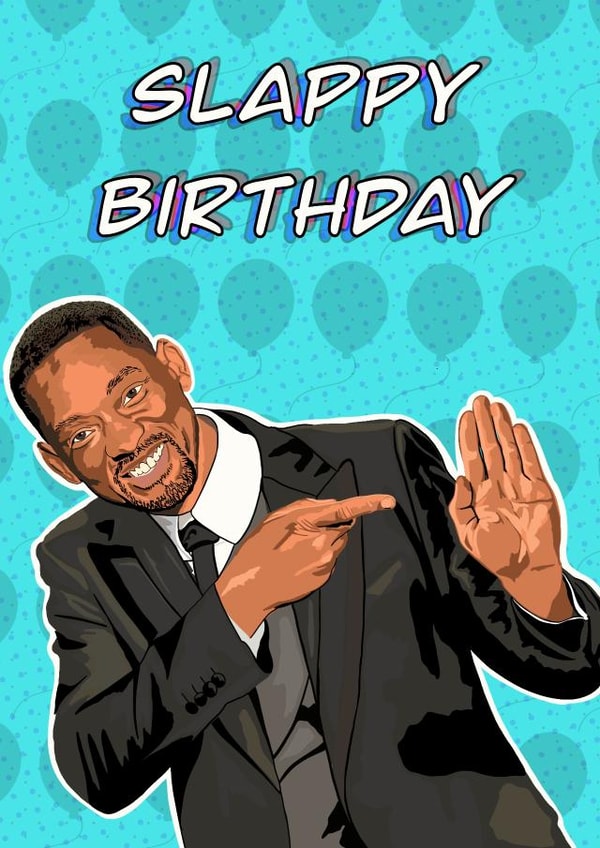 Funny Will smith birthday card created by C.W ILLUSTRATIONS 