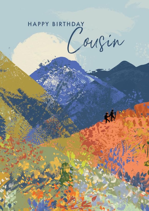 Pretty Birthday Card - Hiking - For Cousin created by Rebecca Prinn