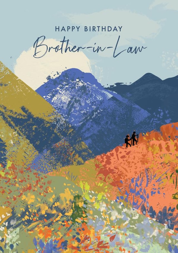 Pretty Birthday Card - Hiking - For Brother In Law created by Rebecca Prinn