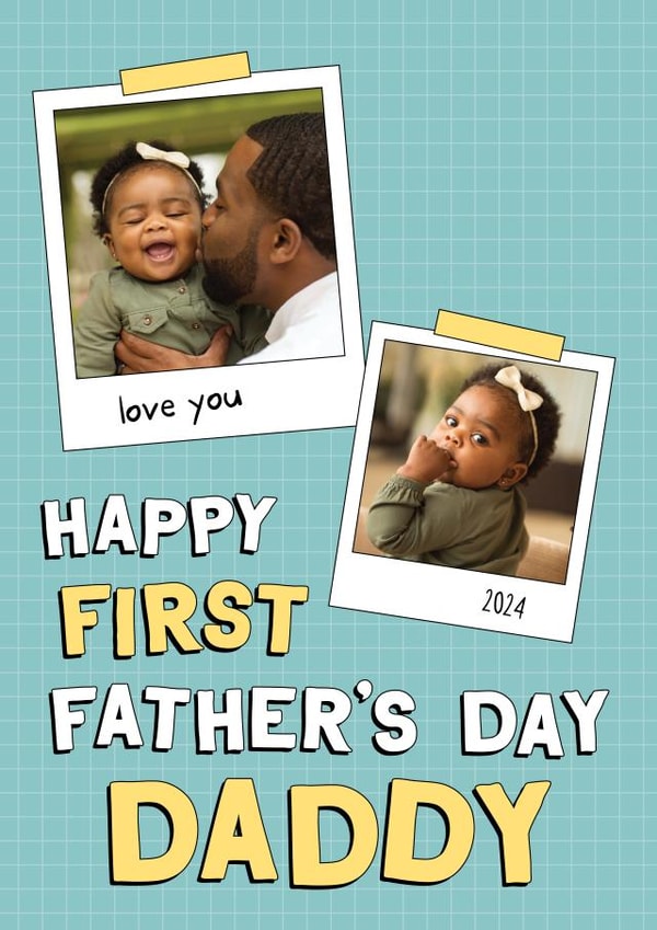 Cute Fathers Day Photo Card - From the Baby - 2024 - First Fathers Day created by Seabird Studio