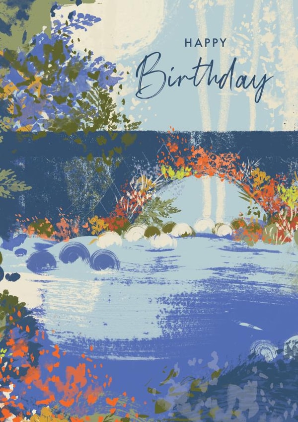 Pretty Birthday Card - Landscape - Calming created by Rebecca Prinn
