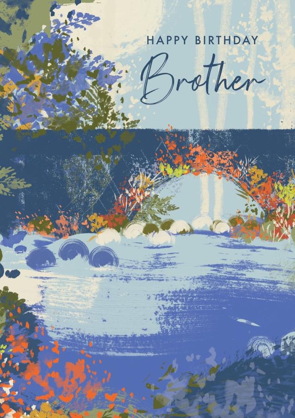 Classic Brother birthday card - landscape illustration created by Rebecca Prinn