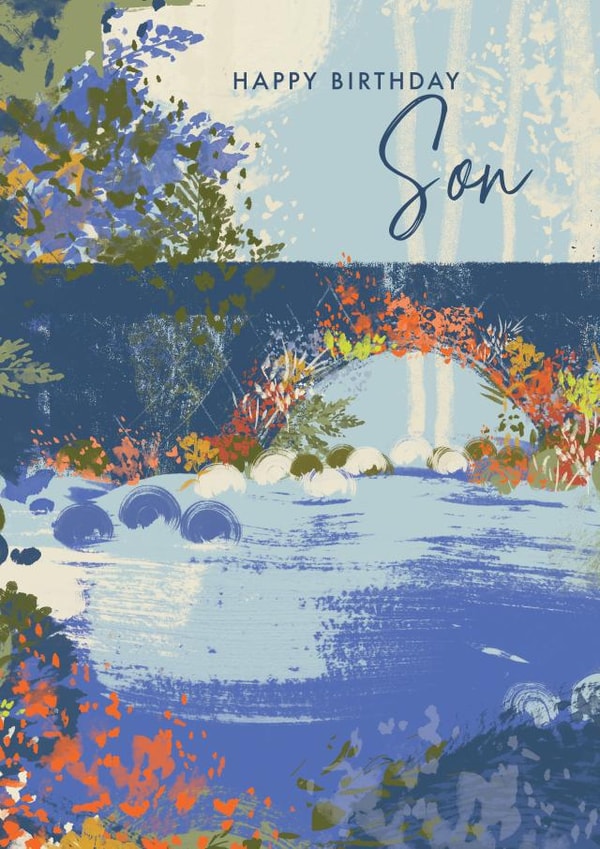 Pretty Birthday Card - Hiking - For Son created by Rebecca Prinn