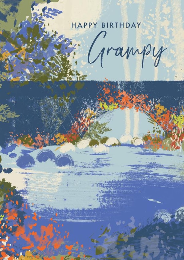 Pretty Birthday Card - Hiking - For Grampy created by Rebecca Prinn
