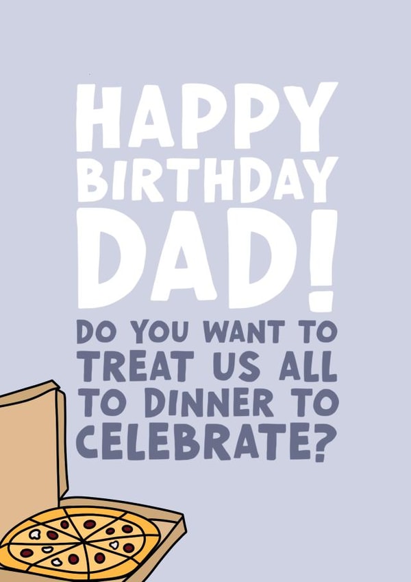 Cheeky Birthday Card - For Dad - Takeaway - Dinner is on Dad created by Forever Blessed