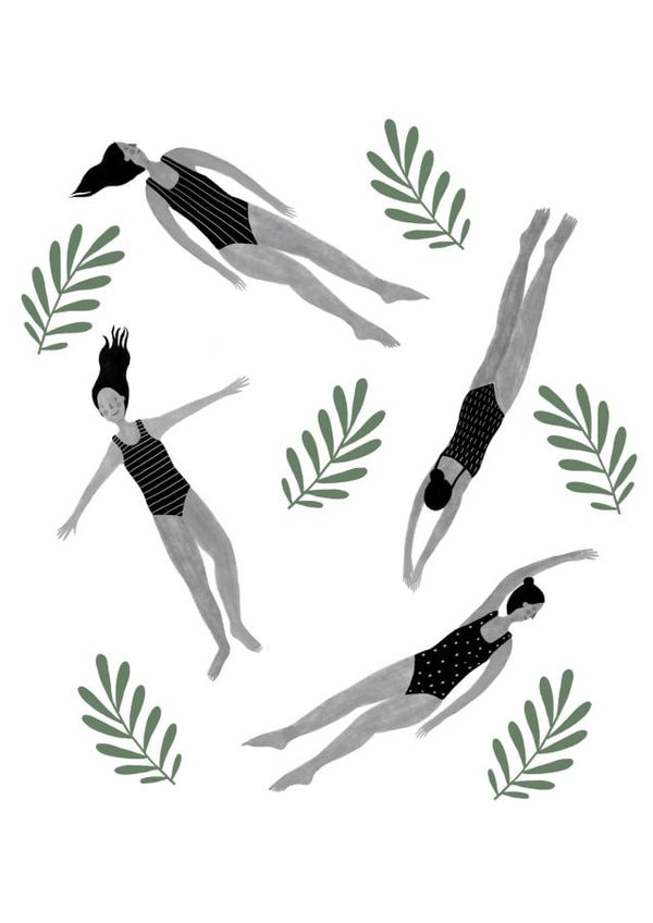 Blank Wild Swimming Card - Birthday Card for Swimmers created by HeatherLucyJ