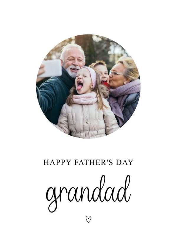 Classic Fathers Day Photo Card - For Grandad created by Kalm Lettering