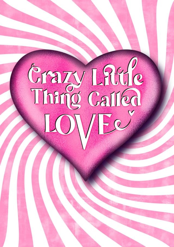Cute anniversary card for partner - Queen - Crazy Little Thing Called Love created by Sally King