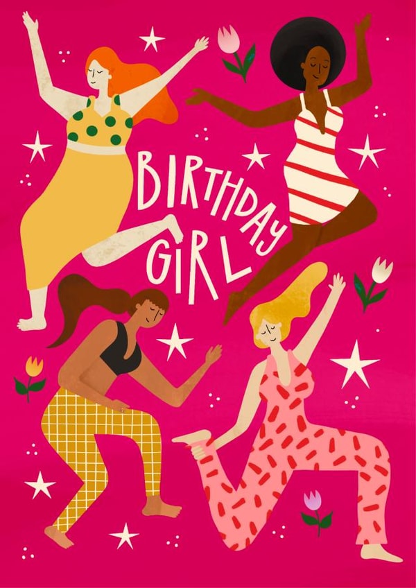 Pretty Birthday Card - Pink Dancing created by AbiGoLucky
