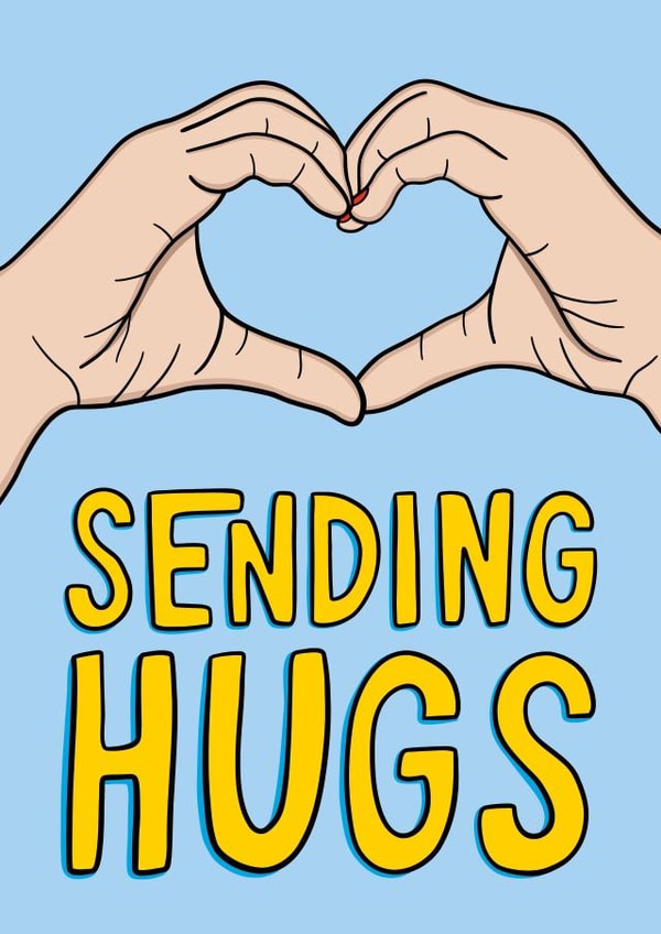 Sending Hugs Card - Heart Hand Symbol Card - Card for Friend created by TeePee Creations
