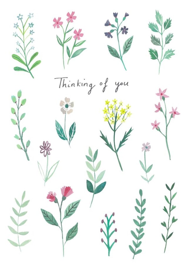Pretty Thinking of You Card - Delicate Flowers created by Just like Sophie