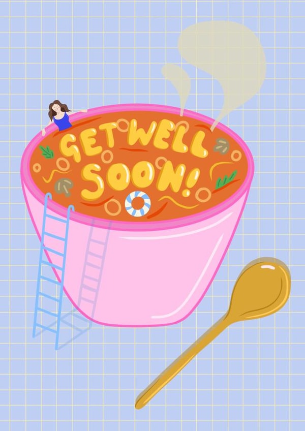 Cute Get Well Card - Soup created by AmySrvc Illustration