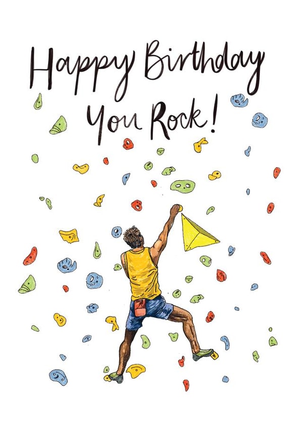 Fun Birthday Card - Rock Climbing created by Discover and Draw