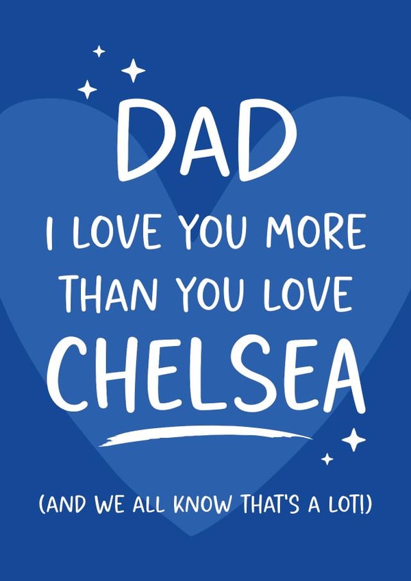 Funny Father's Day Card - Football - Chelsea - From the Kids created by Tiger Feet Creations
