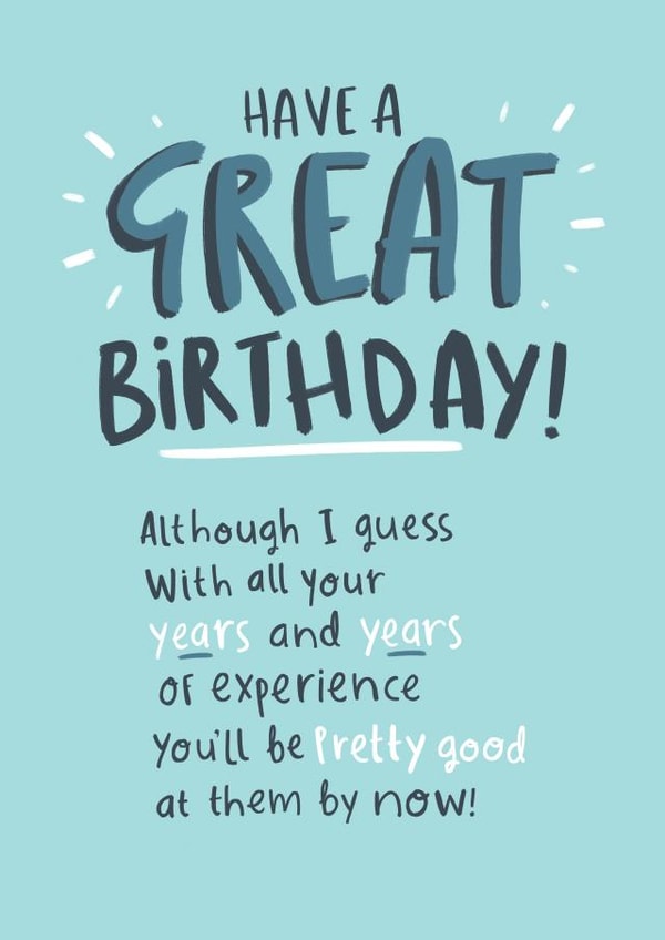 Cheeky Birthday Card - Years And Years Of Experience created by Pink wink