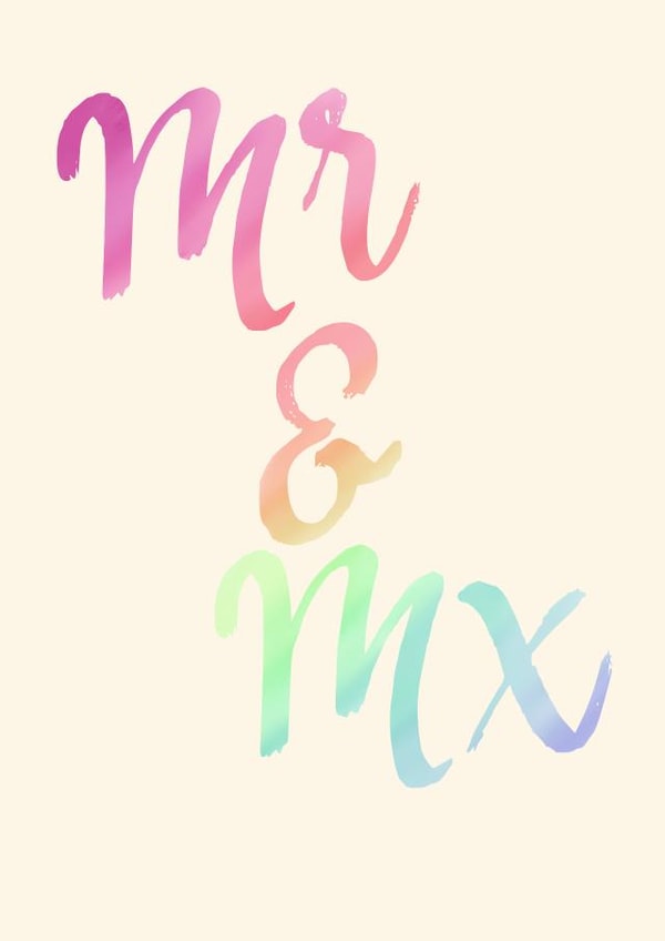 Traditional Wedding Card - Mr & Mx - Non-Binary created by Haela Designs