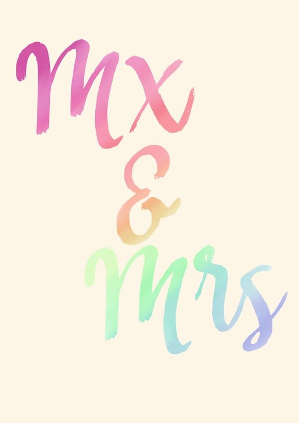 Traditional Wedding Card - Mx & Mrs - Non-Binary created by Haela Designs