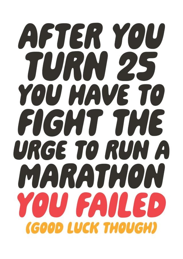 Cheeky Good Luck Card - Marathon - Fighting the Urge created by Studio Doodles