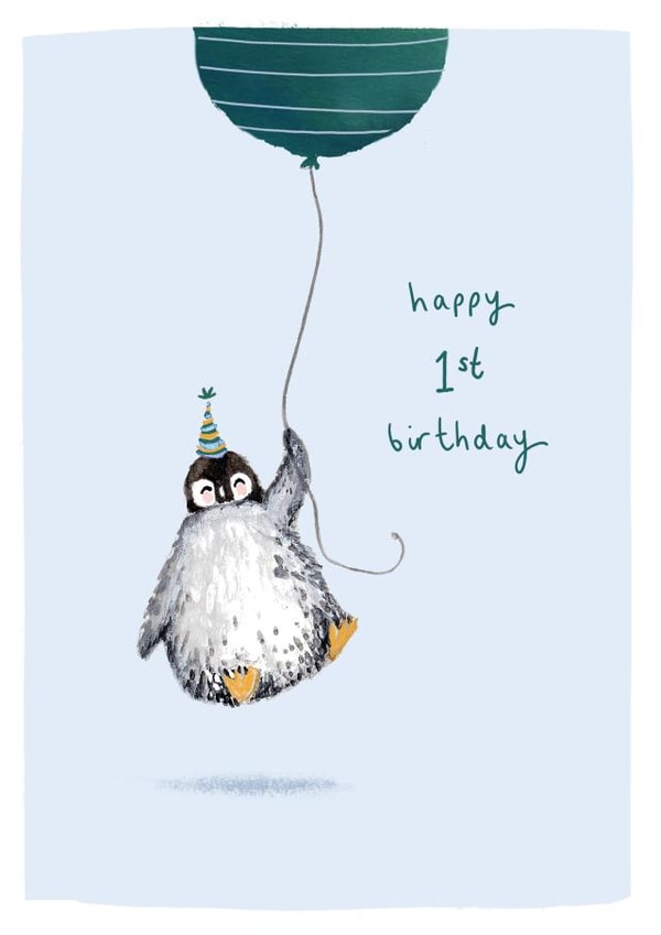 Cute 1st Birthday Card - Penguin created by Louise Mulgrew