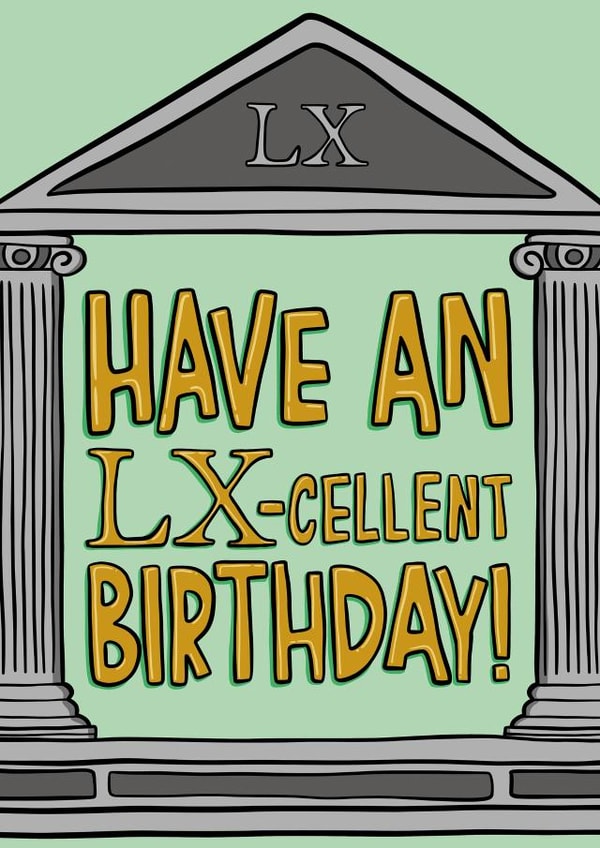 Geeky 60th Birthday Card - Roman Numerals - Excellent Card created by TeePee Creations