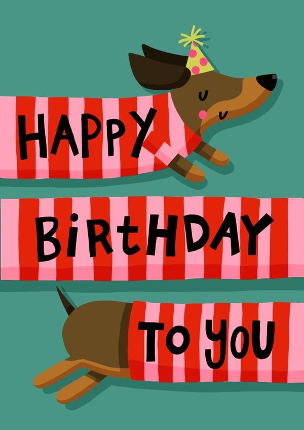 Cute Birthday Card - Sausage Dog created by Nicola Watson