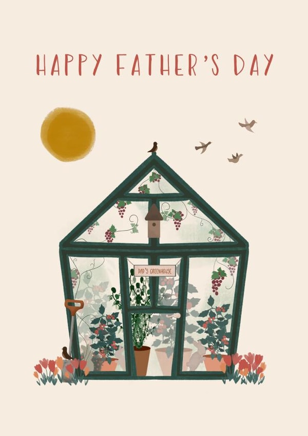 Pretty Father's Day Card - Gardening Allotment - Dad's Greenhouse created by Sherbet Lemons