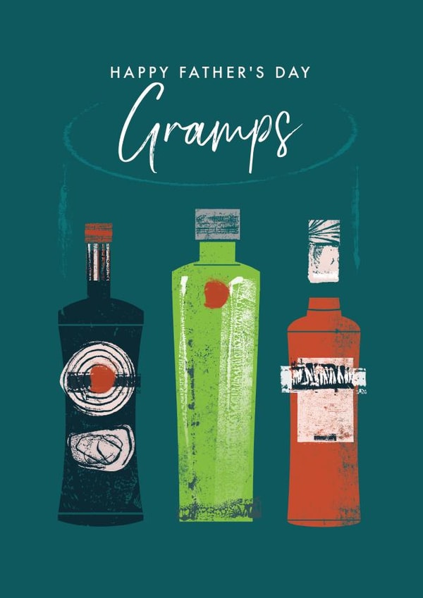 Classic Father's Day card - Gramps - Negroni cocktail created by Rebecca Prinn
