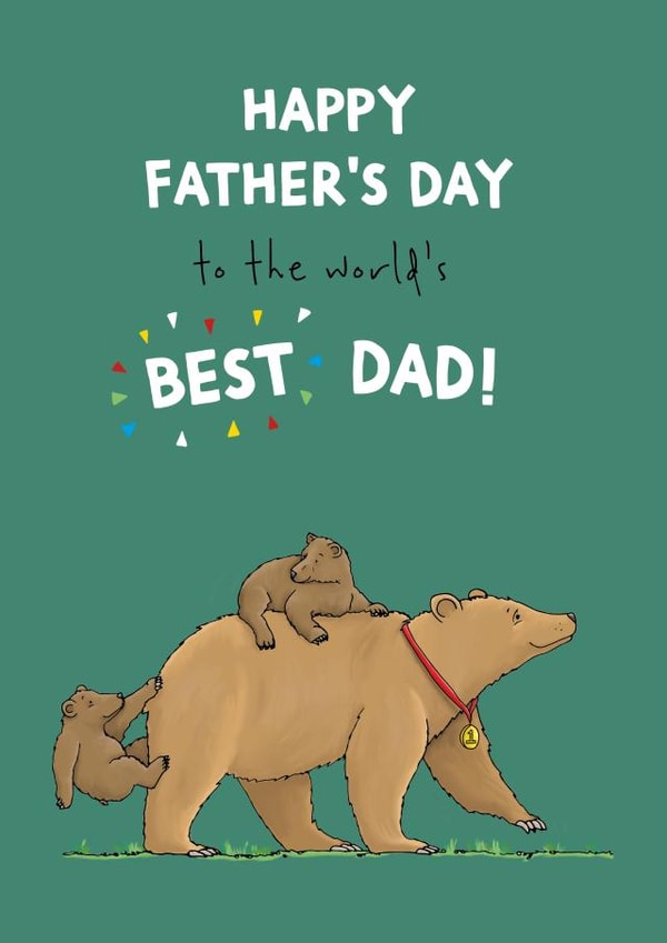 Cute Fathers Day Card - World's Best Dad created by Lucy Driver