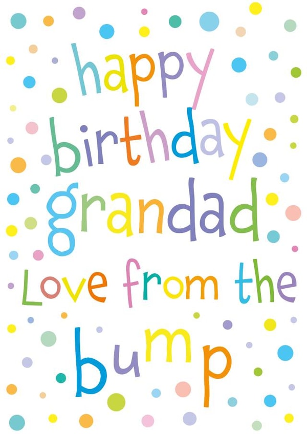 Cute Birthday Card - For Grandad - Colourful - From The Bump created by size3art