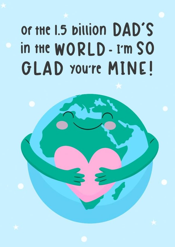 Cute Father's Day Card - Cute Card For Dad - I'm So Glad You're My Dad created by Of Life & Lemons Ltd.