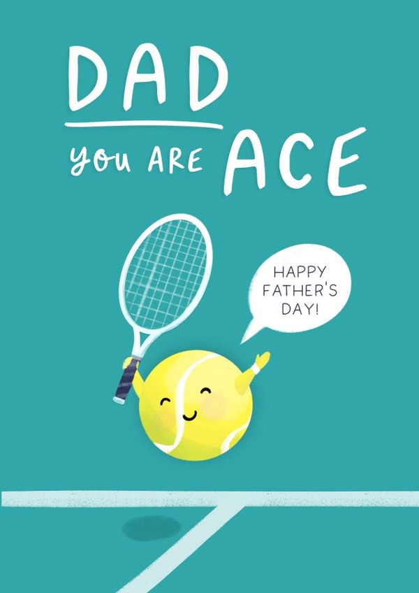 Cute Father’s Day Card - Ace Pun - Tennis created by Painted Parasol Studio