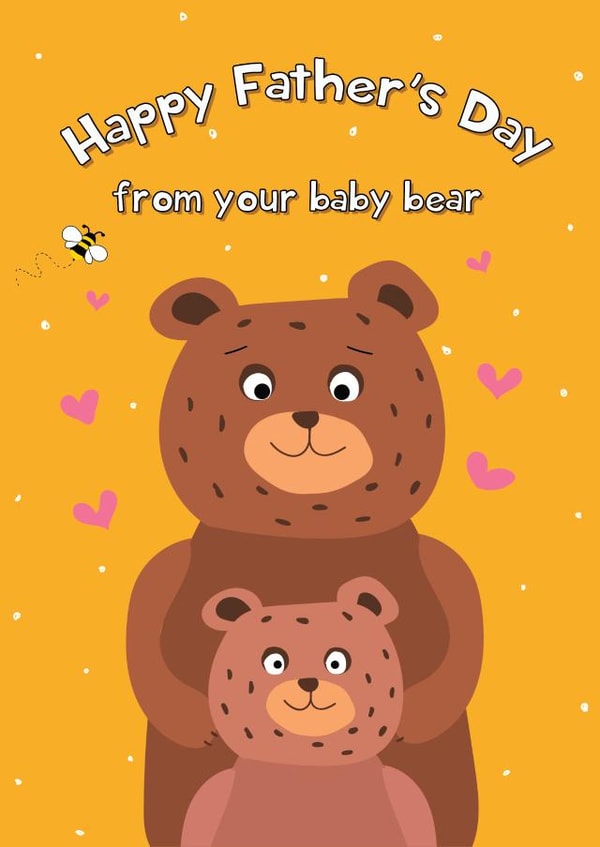 Cute Father's Day Card - From Your Baby Bear - From the Kids created by @Laura Lonsdale Designs