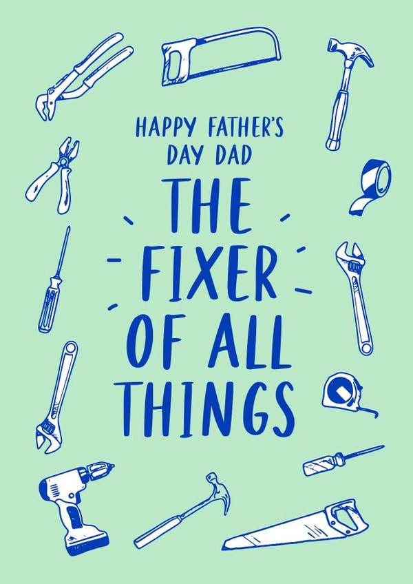 DIY Father's Day Card - The fixer of all things - Handyman - Tools created by Lucy Marie Design