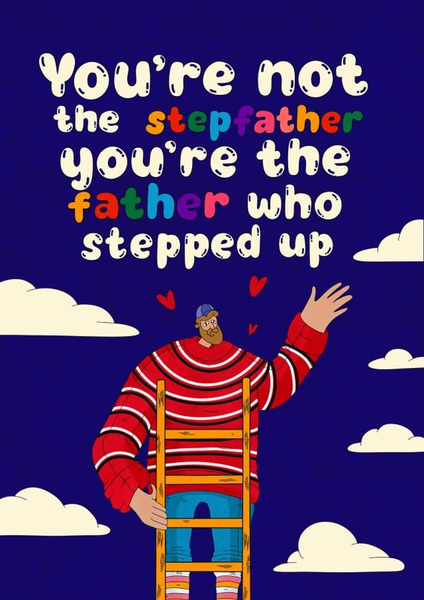 Heartfelt Father's Day Card - Ladder of Love - For Step Dad created by Kasia Cards