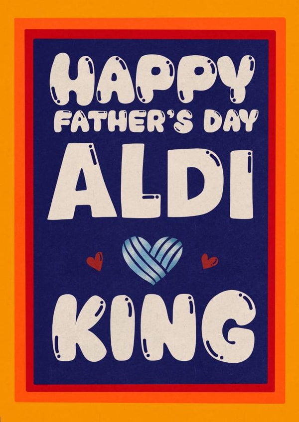 Funny Father’s Day Card - Bargain Hero - Aldi King created by Kasia Cards