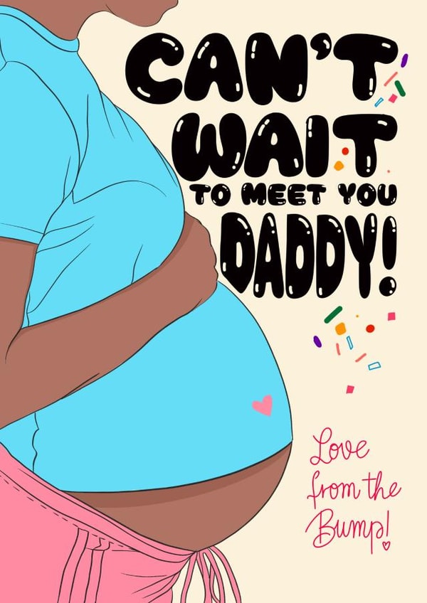 Cute Fathers Day Card - from the Bump - for Expecting Dad created by Kasia Cards