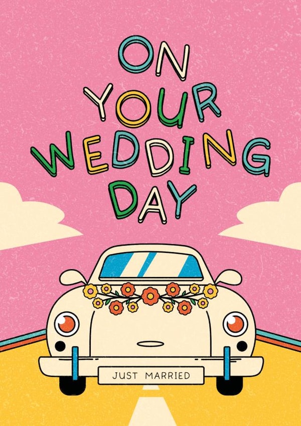 Retro Wedding Day Card - For Newlyweds - For Bride and Groom created by BYANIKA