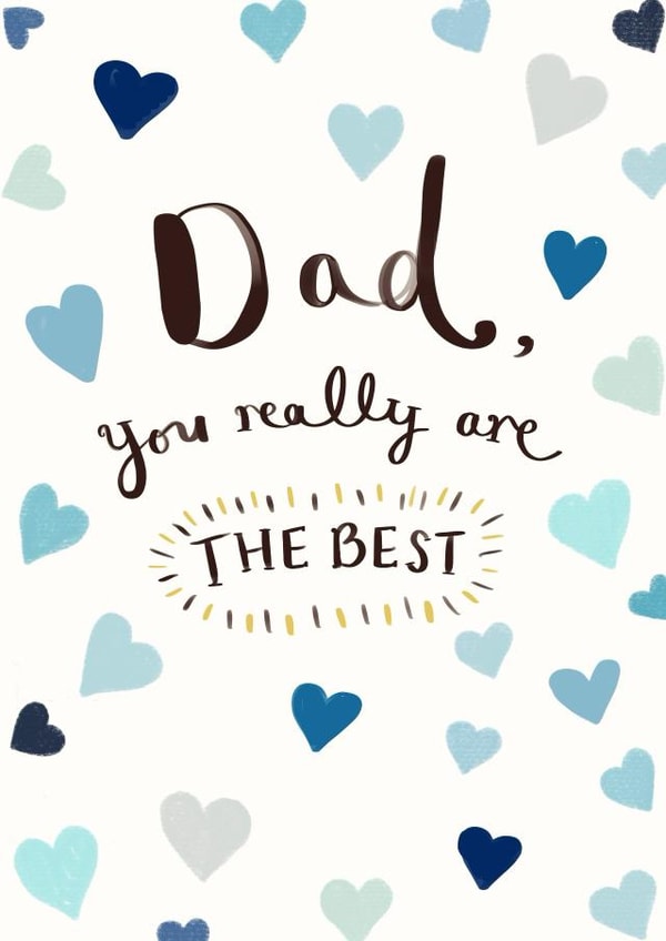 Pretty Father's Day Card - Best Dad created by Love Lucy Illustration