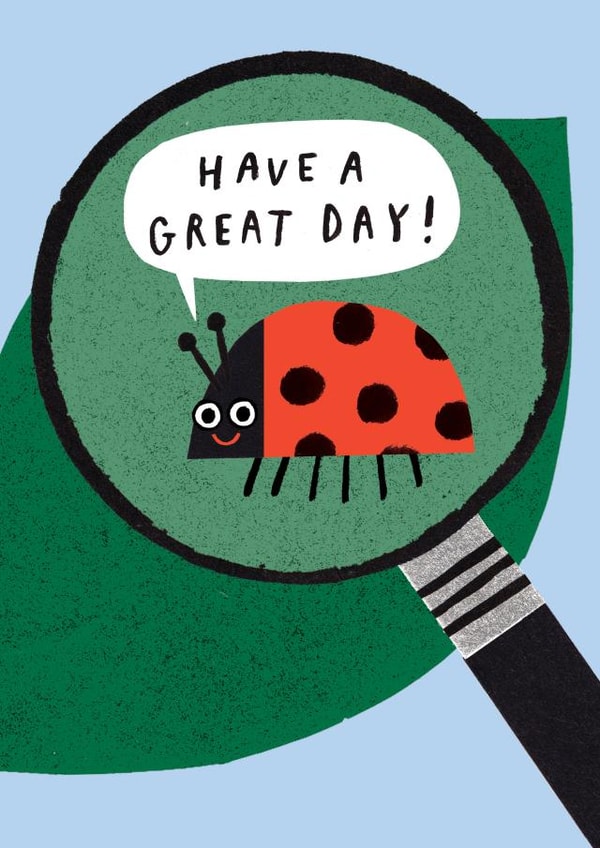 Cute Great Day Card - Ladybird on a Leaf created by SNIP SNIP HOORAY!