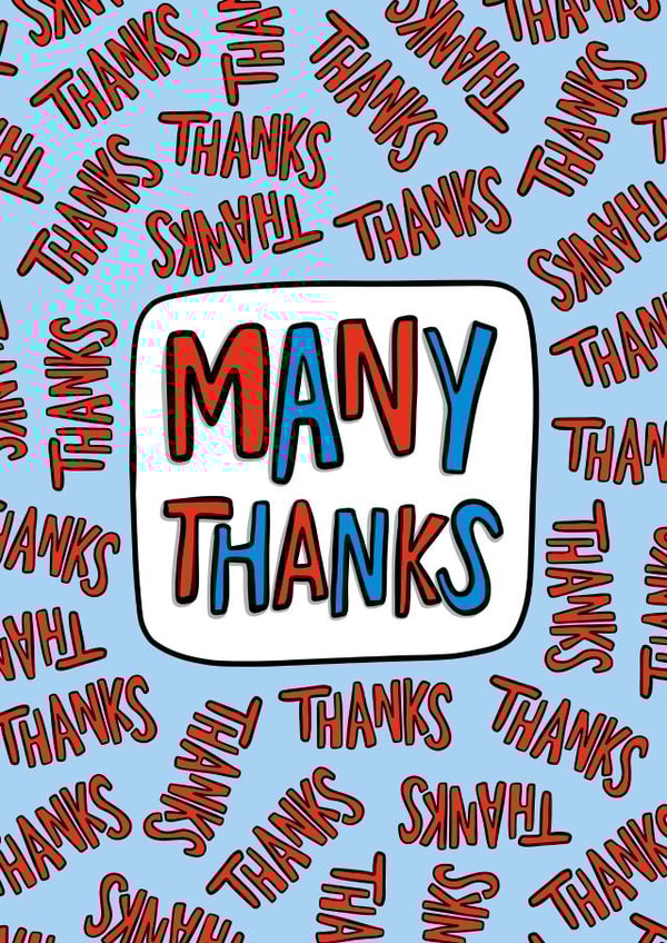 Funny Thank You Card - Many Thanks Card created by TeePee Creations