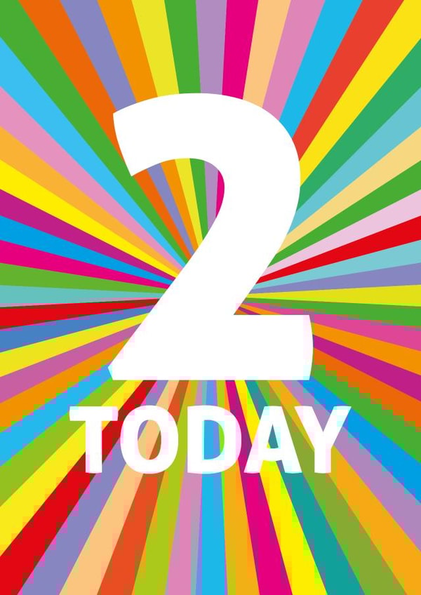 Colourful 2nd Birthday Card - 2 Today created by size3art