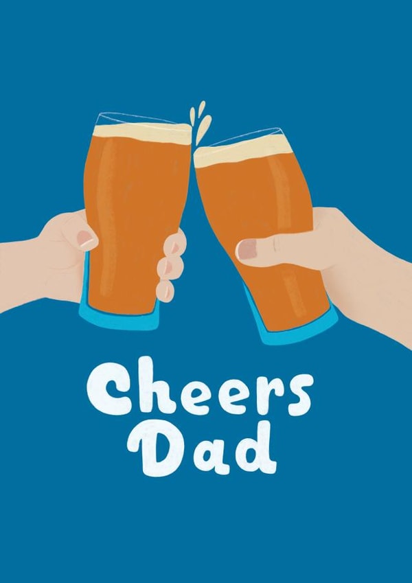 Classic Fathers Day Card - Cheers Dad - Pint of beer created by Hollie McManus Illustration