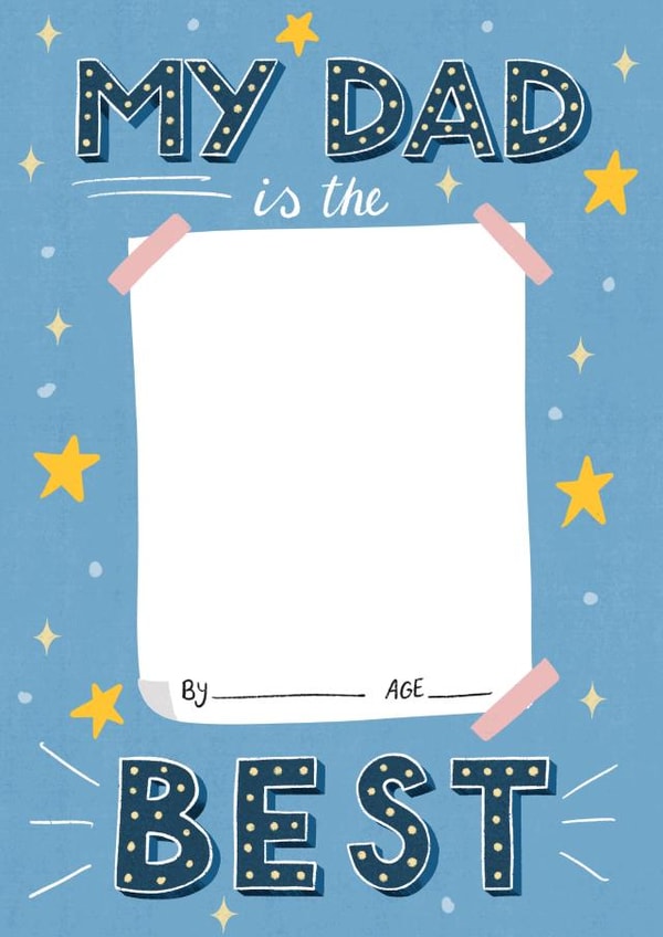 Heartfelt Father's Day Card - My Dad is the Best - Draw On Yourself created by Silky Rose Design