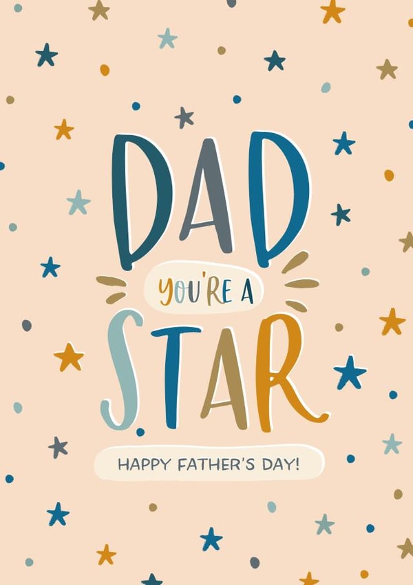 Cute Father's Day card - Dad - You're a Star! created by The Pattern Press
