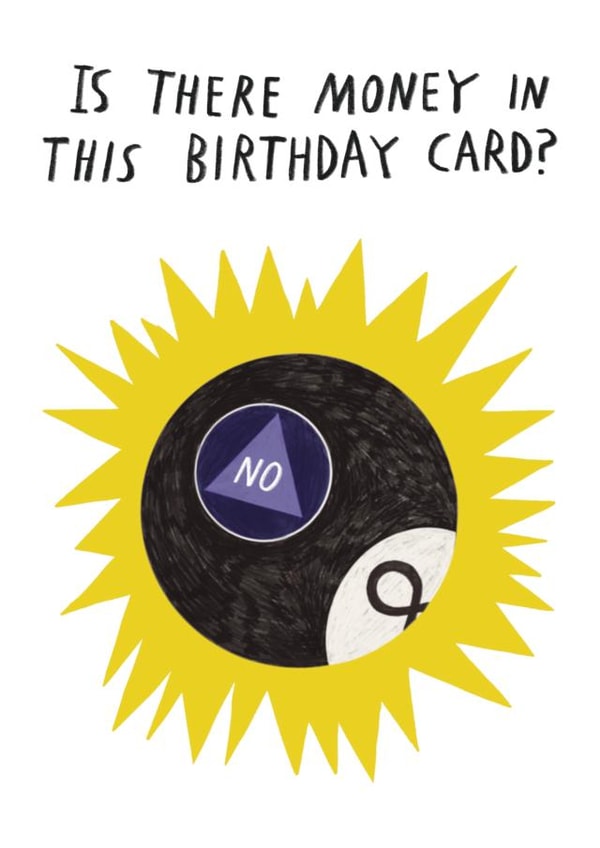 Funny Skint Birthday Card - No Money In This Card - Cost Of Living created by Alice Mole Illustration