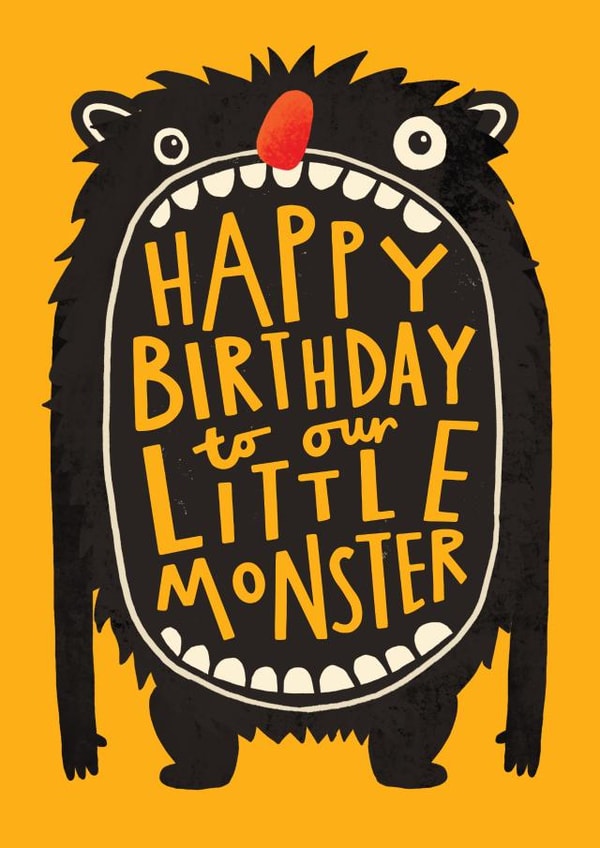 Cute Birthday Card - Little Monster created by AbiGoLucky